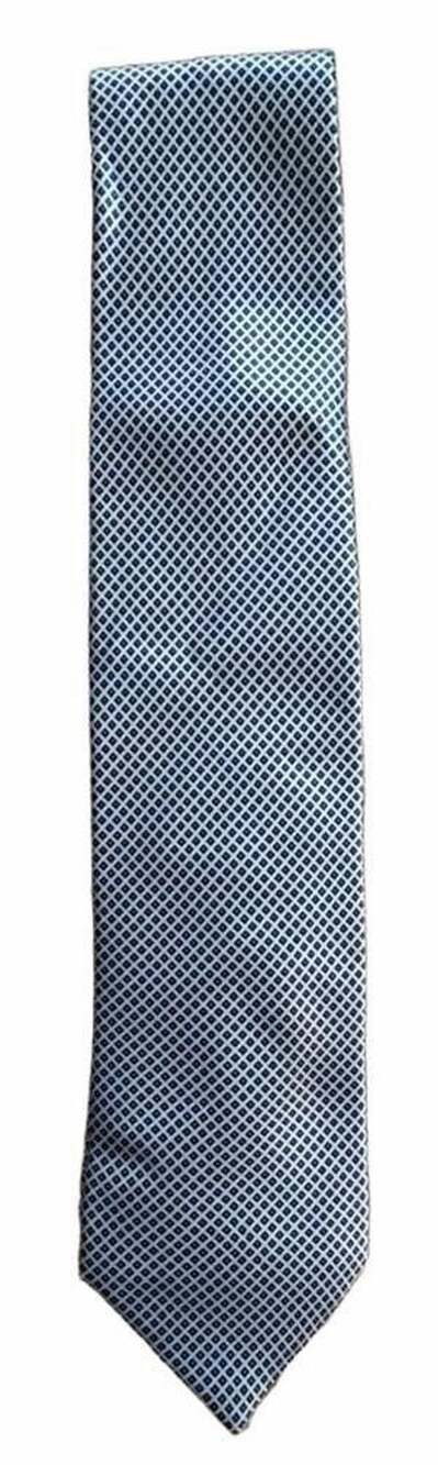 Stefano Ricci Blue and White Diamond Geometric Silk Tie